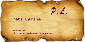 Patz Larina névjegykártya